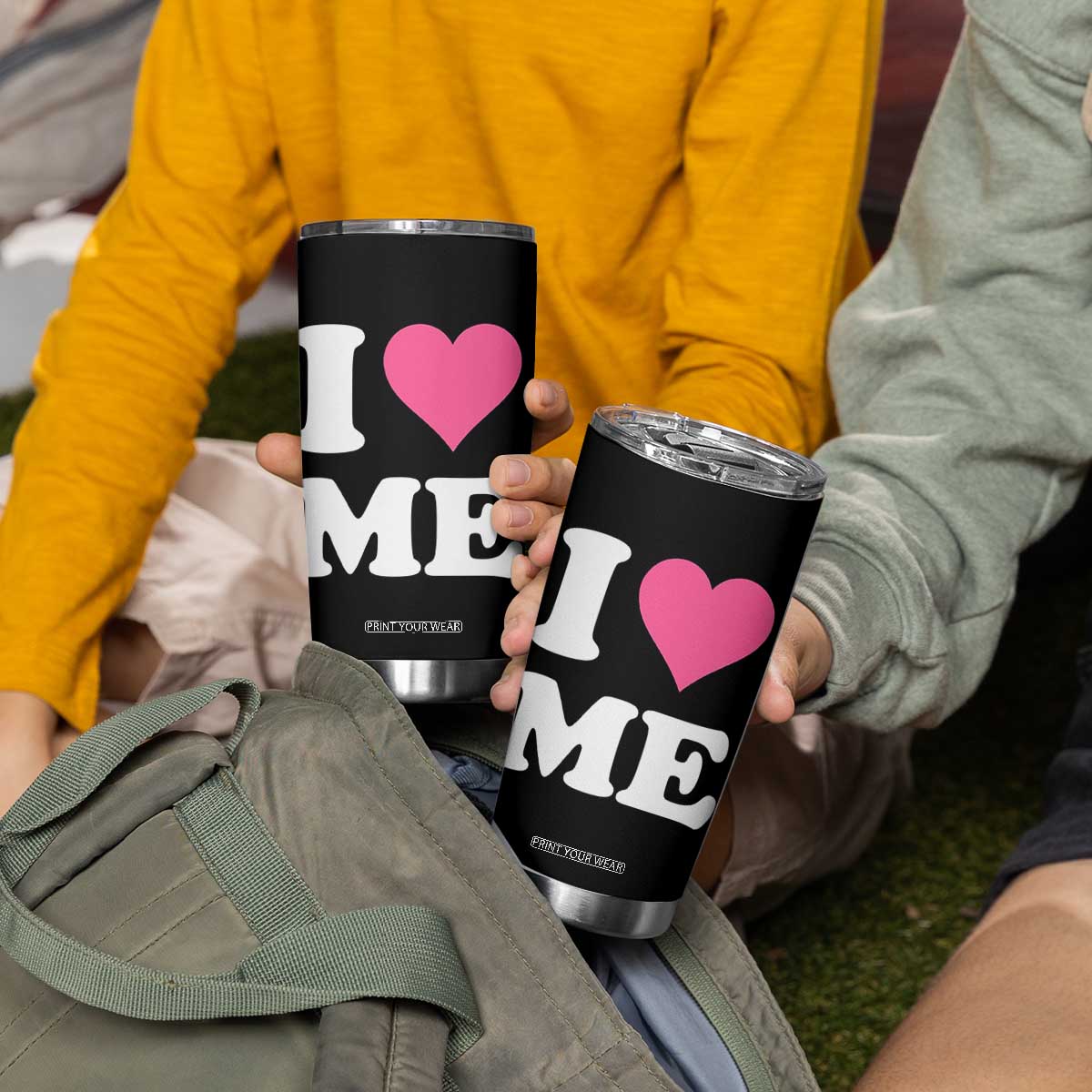 I Love Me Tumbler Cup Funny Self Love Pink Heart Positive Vibes TS10 Print Your Wear
