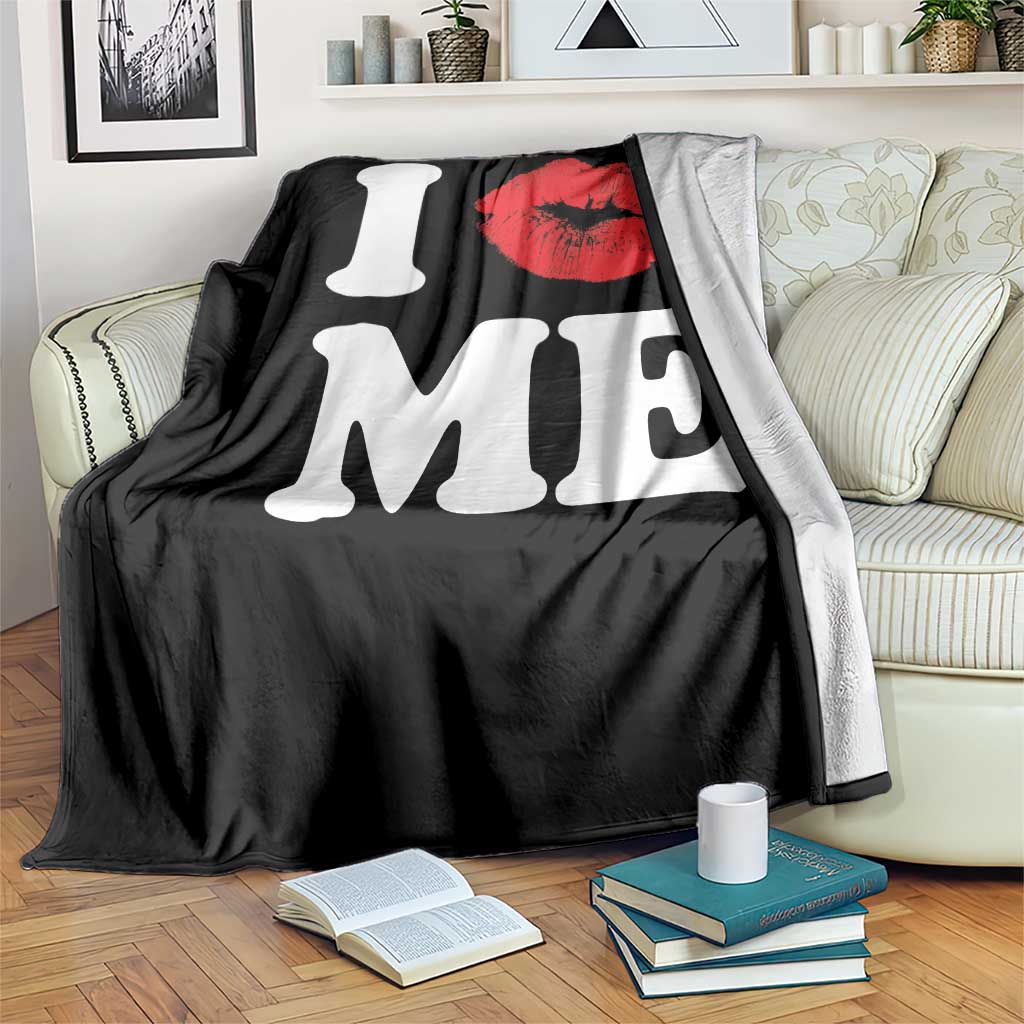 I Love ME Throw Blanket Sexy Lips Red Lipstick Kiss Self Love TS10 Print Your Wear