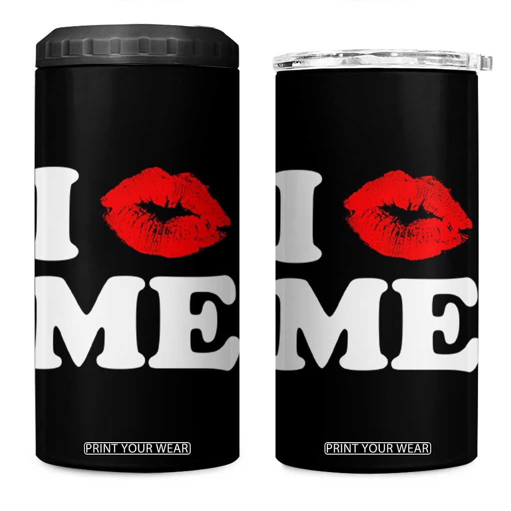 I Love ME 4 in 1 Can Cooler Tumbler Sexy Lips Red Lipstick Kiss Self Love TS10 One Size: 16 oz Black Print Your Wear