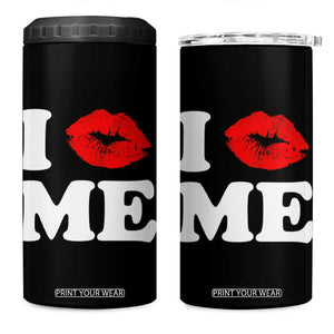 I Love ME 4 in 1 Can Cooler Tumbler Sexy Lips Red Lipstick Kiss Self Love TS10 One Size: 16 oz Black Print Your Wear
