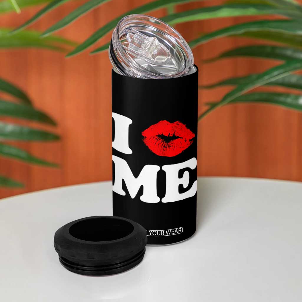 I Love ME 4 in 1 Can Cooler Tumbler Sexy Lips Red Lipstick Kiss Self Love TS10 Print Your Wear
