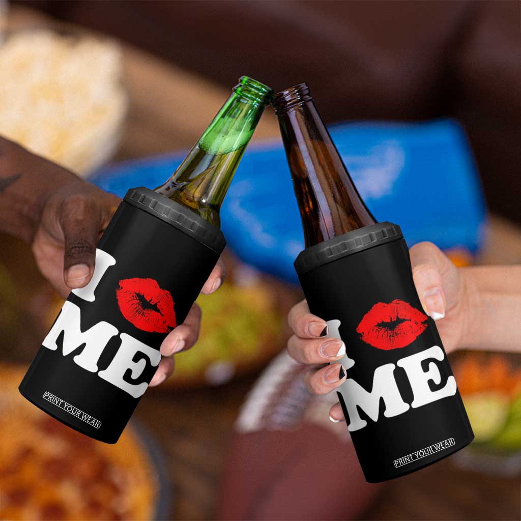 I Love ME 4 in 1 Can Cooler Tumbler Sexy Lips Red Lipstick Kiss Self Love TS10 Print Your Wear