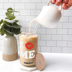 I Love ME Glass Can Sexy Lips Red Lipstick Kiss Self Love TS10 Print Your Wear