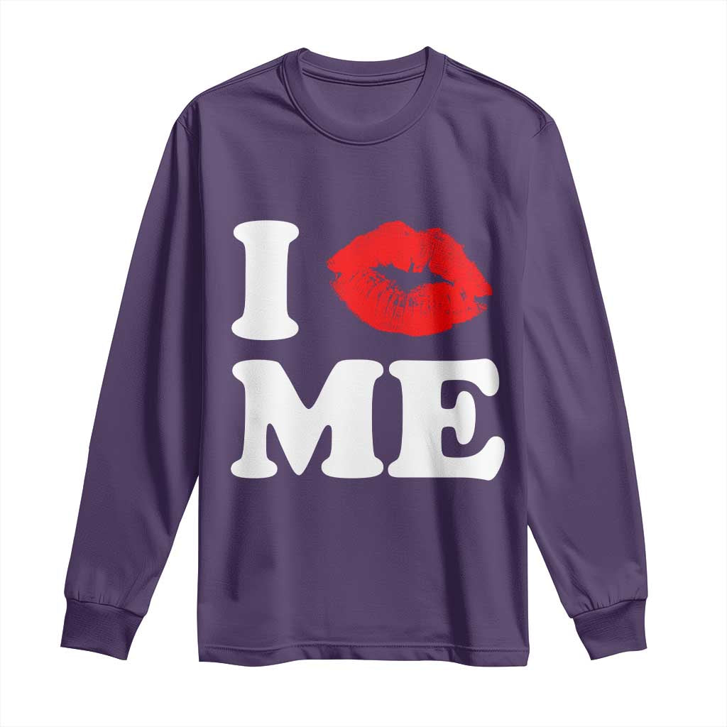 I Love ME Long Sleeve Shirt Sexy Lips Red Lipstick Kiss Self Love TS10 Purple Print Your Wear