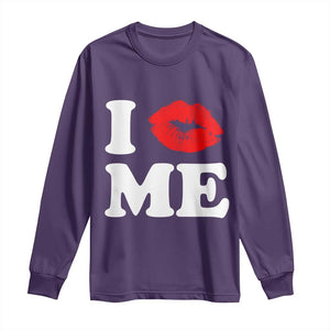 I Love ME Long Sleeve Shirt Sexy Lips Red Lipstick Kiss Self Love TS10 Purple Print Your Wear