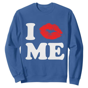 I Love ME Sweatshirt Sexy Lips Red Lipstick Kiss Self Love TS10 Royal Blue Print Your Wear