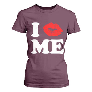 I Love ME T Shirt For Women Sexy Lips Red Lipstick Kiss Self Love TS10 Maroon Print Your Wear