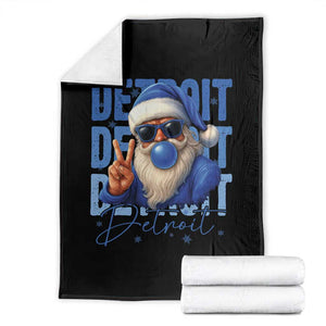 Detroit Football Christmas Throw Blanket Santa Retro Lions Fan TS10 Black Print Your Wear
