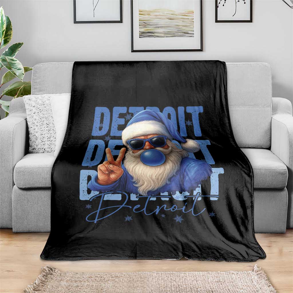 Detroit Football Christmas Throw Blanket Santa Retro Lions Fan TS10 Print Your Wear