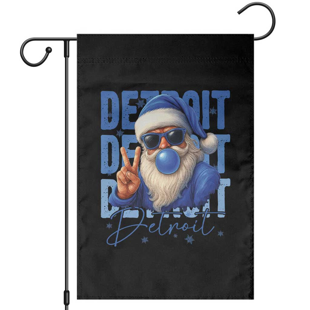 Detroit Football Christmas Garden Flag Santa Retro Lions Fan TS10 Black Print Your Wear