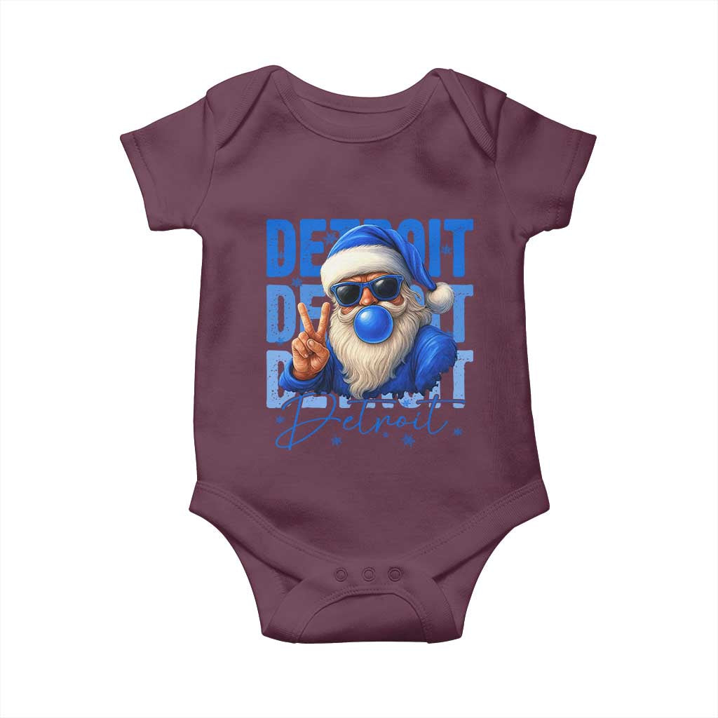 Detroit Football Christmas Baby Onesie Santa Retro Lions Fan TS10 Maroon Print Your Wear