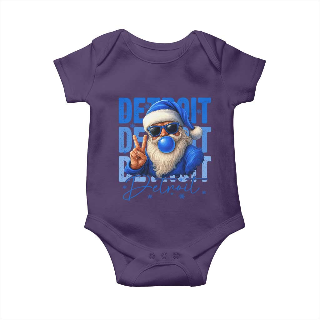 Detroit Football Christmas Baby Onesie Santa Retro Lions Fan TS10 Purple Print Your Wear