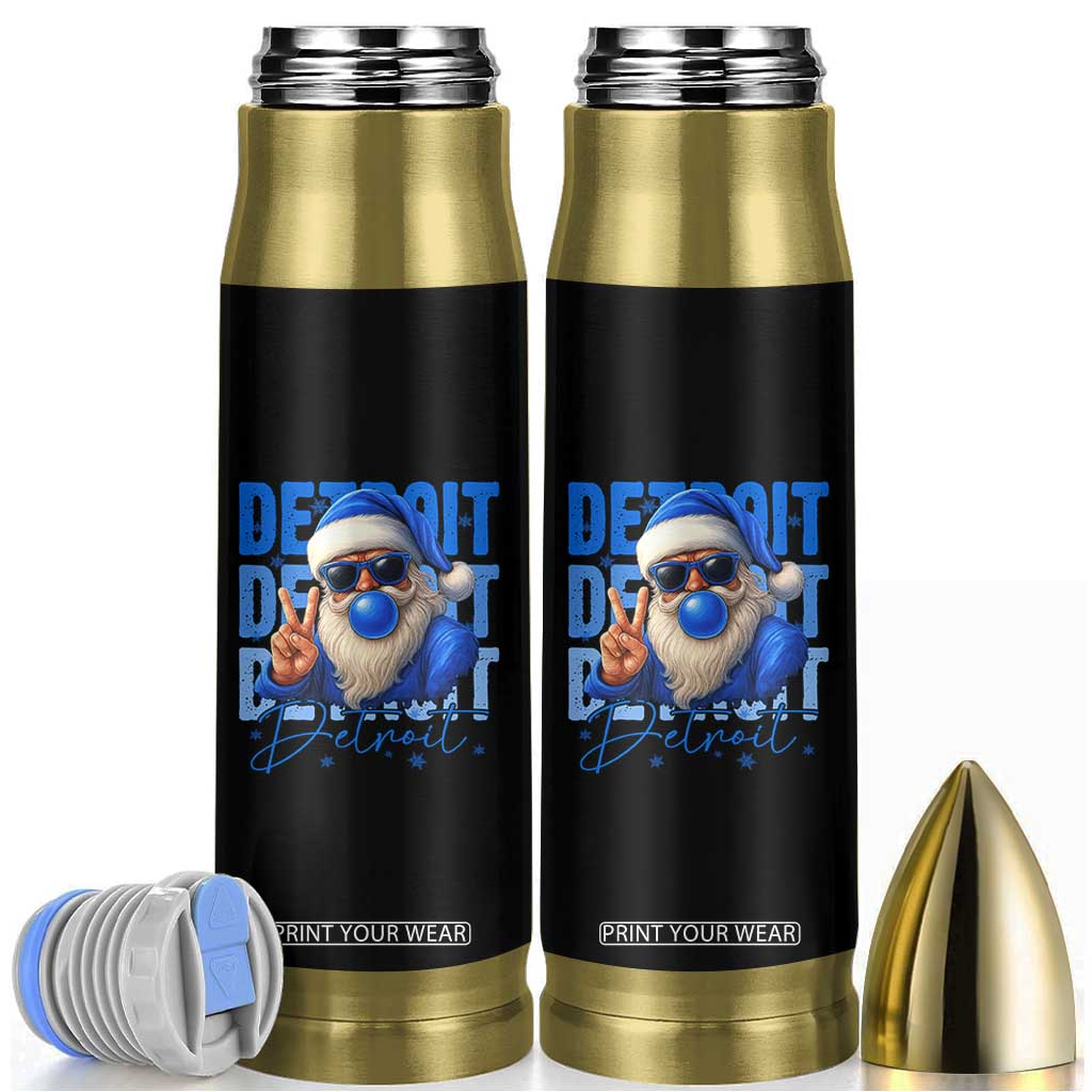 Detroit Football Christmas Bullet Tumbler Santa Retro Lions Fan TS10 Black Print Your Wear