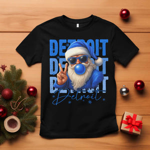 Detroit Football Christmas T Shirt Santa Retro Lions Fan TS10 Black Print Your Wear