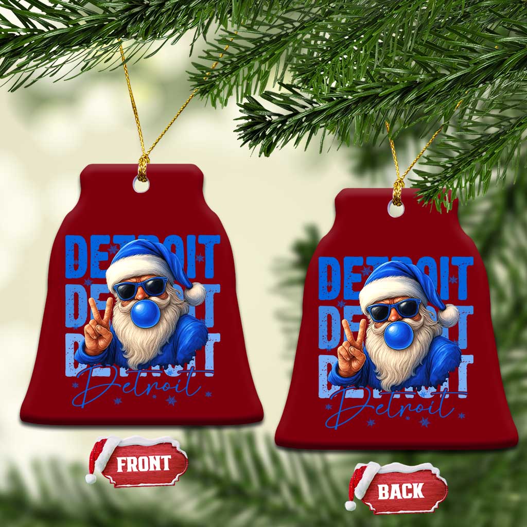 Detroit Football Christmas Ceramic Ornament Santa Retro Lions Fan TS10 Print Your Wear