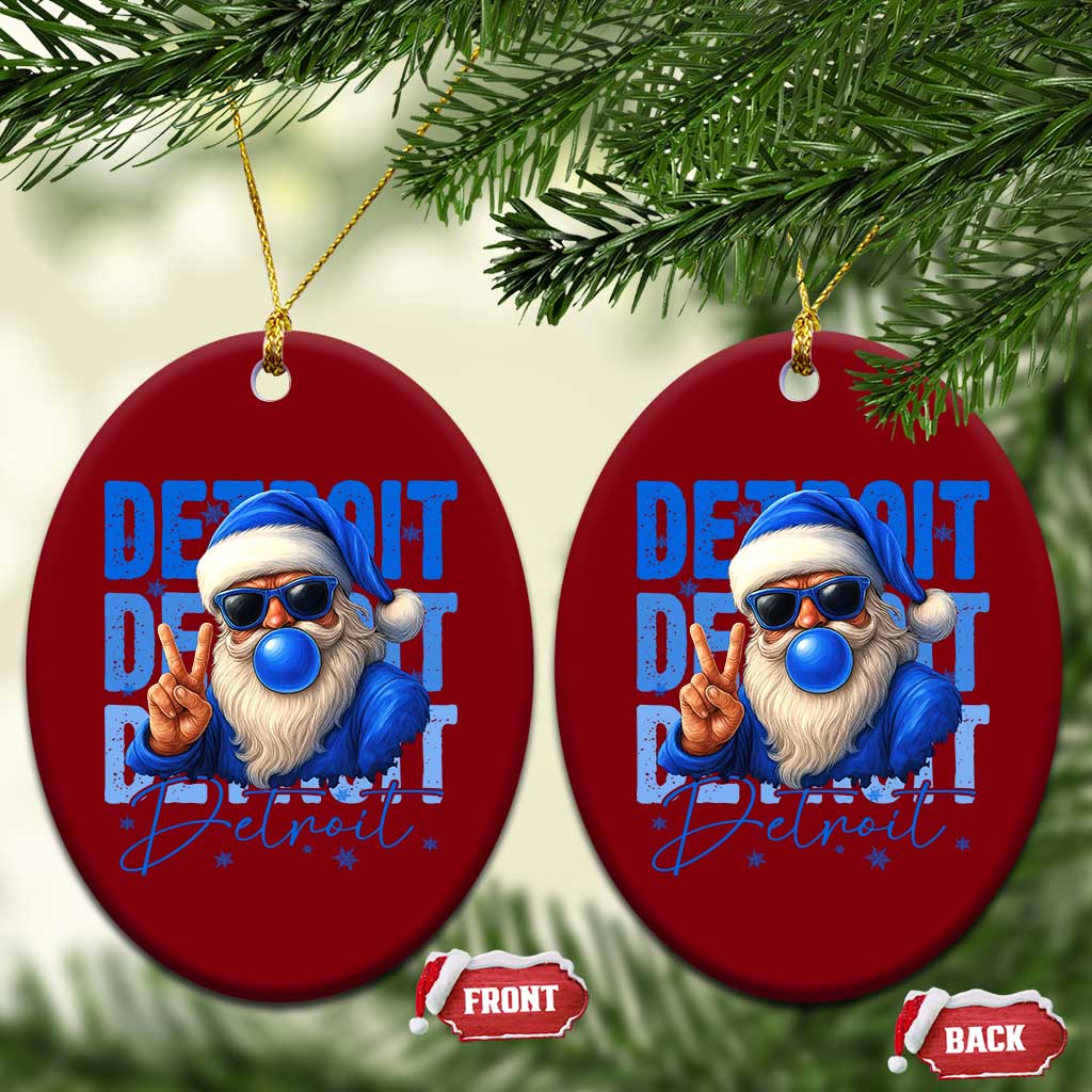 Detroit Football Christmas Ceramic Ornament Santa Retro Lions Fan TS10 Print Your Wear