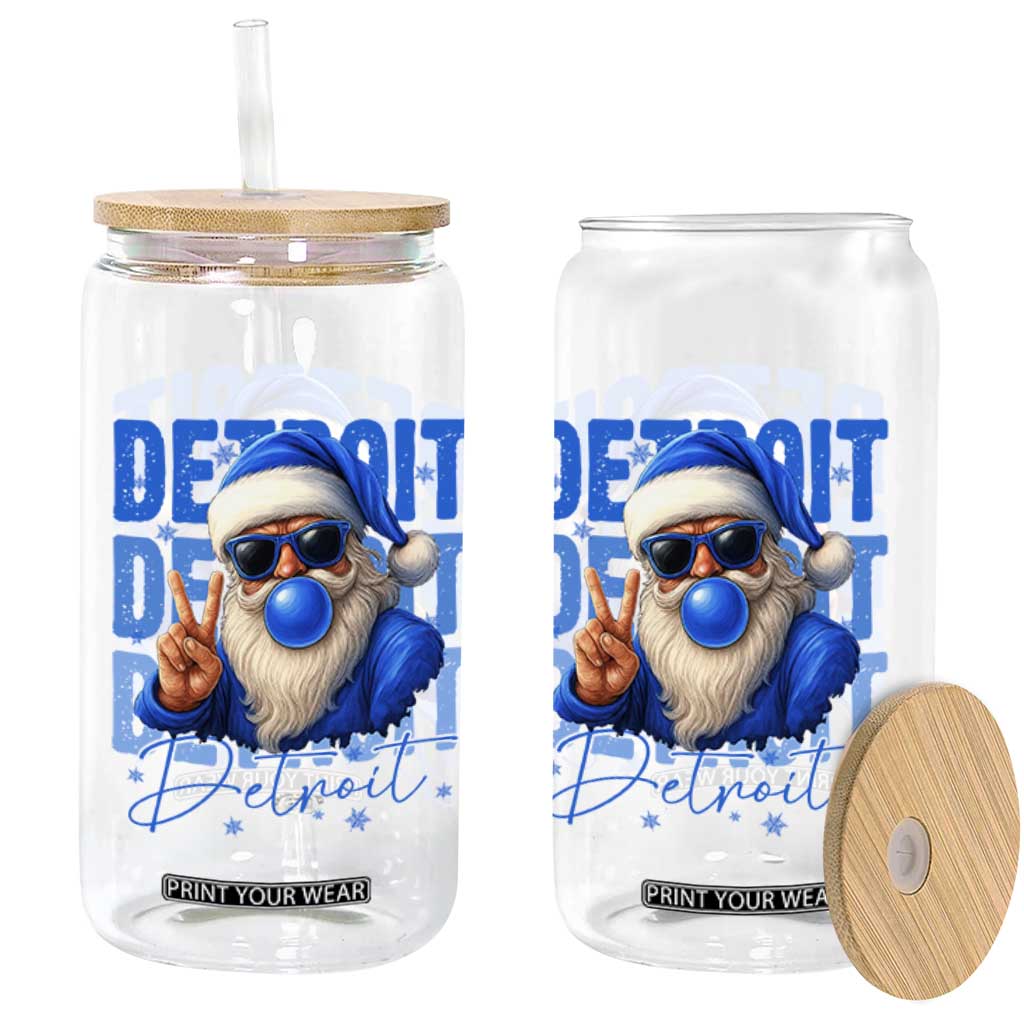 Detroit Football Christmas Glass Can Santa Retro Lions Fan TS10 Print Your Wear