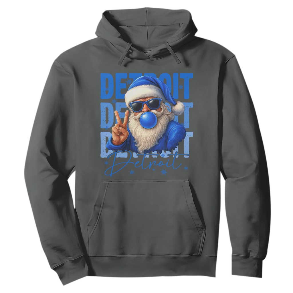 Detroit Football Christmas Hoodie Santa Retro Lions Fan TS10 Dark Heather Print Your Wear