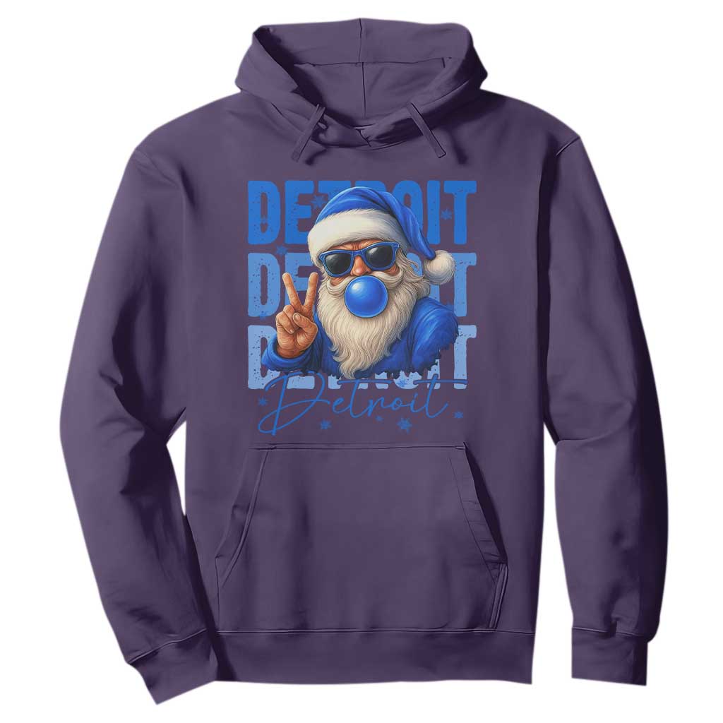 Detroit Football Christmas Hoodie Santa Retro Lions Fan TS10 Purple Print Your Wear