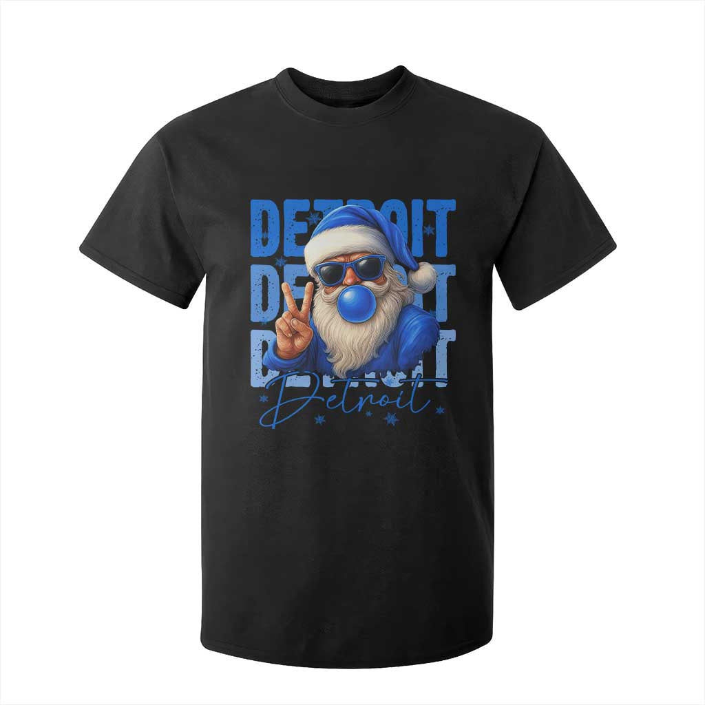 Detroit Football Christmas T Shirt For Kid Santa Retro Lions Fan TS10 Black Print Your Wear