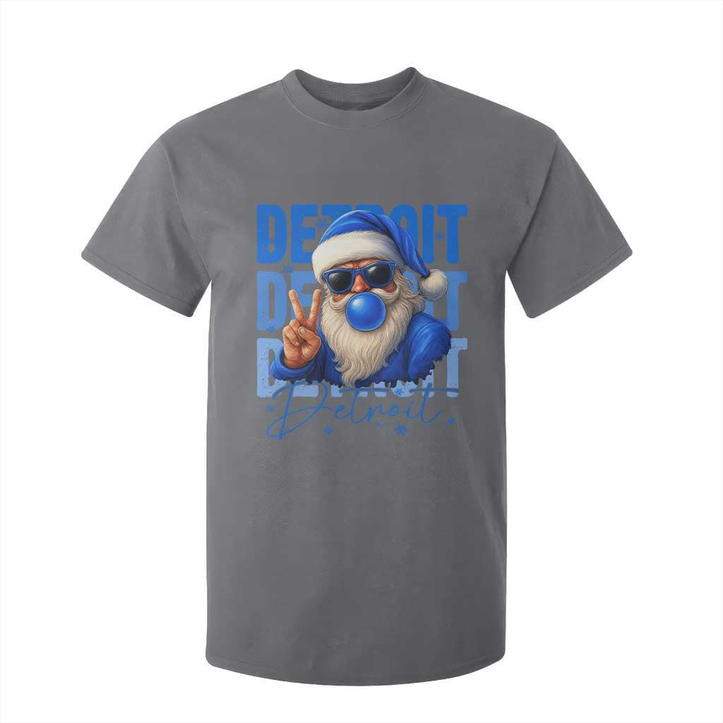 Detroit Football Christmas T Shirt For Kid Santa Retro Lions Fan TS10 Charcoal Print Your Wear