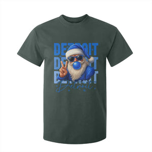 Detroit Football Christmas T Shirt For Kid Santa Retro Lions Fan TS10 Dark Forest Green Print Your Wear