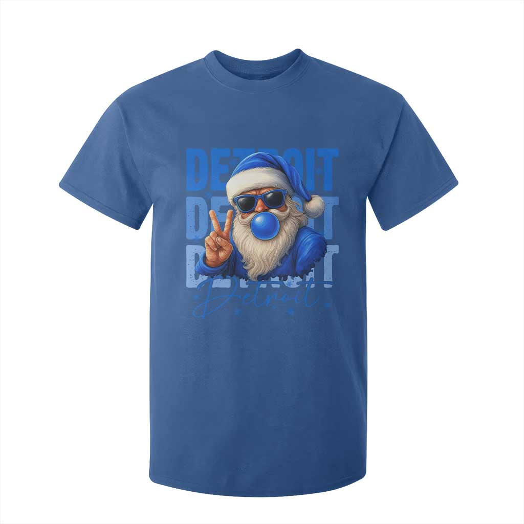 Detroit Football Christmas T Shirt For Kid Santa Retro Lions Fan TS10 Royal Blue Print Your Wear
