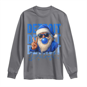 Detroit Football Christmas Long Sleeve Shirt Santa Retro Lions Fan TS10 Charcoal Print Your Wear