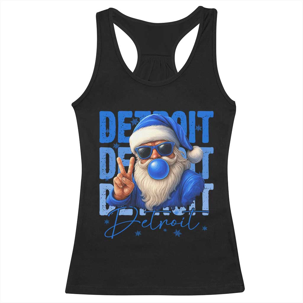 Detroit Football Christmas Racerback Tank Top Santa Retro Lions Fan TS10 Black Print Your Wear