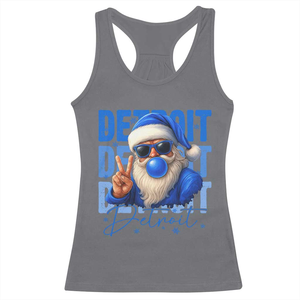 Detroit Football Christmas Racerback Tank Top Santa Retro Lions Fan TS10 Charcoal Print Your Wear
