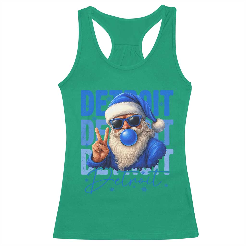 Detroit Football Christmas Racerback Tank Top Santa Retro Lions Fan TS10 Irish Green Print Your Wear