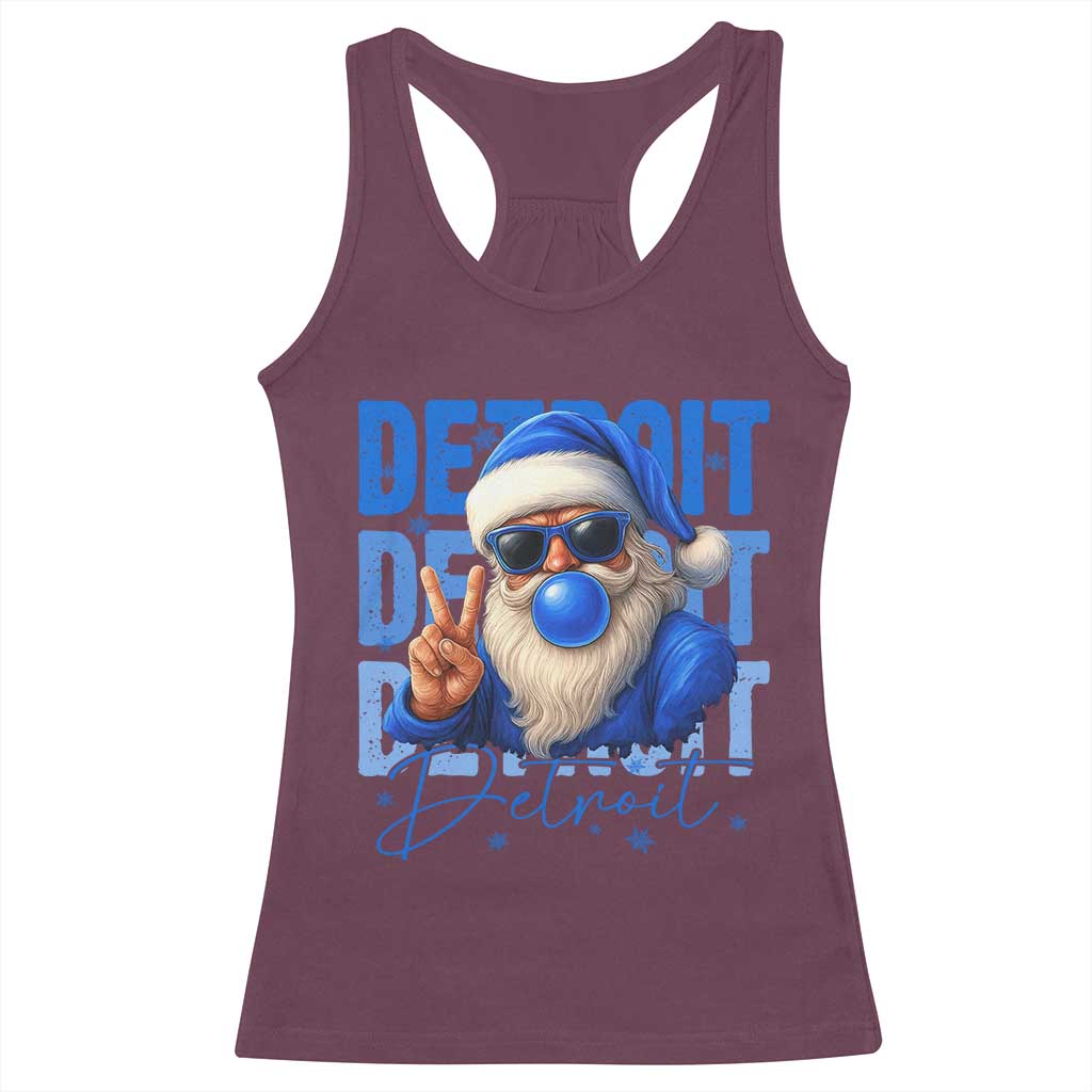 Detroit Football Christmas Racerback Tank Top Santa Retro Lions Fan TS10 Maroon Print Your Wear