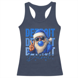 Detroit Football Christmas Racerback Tank Top Santa Retro Lions Fan TS10 Navy Print Your Wear