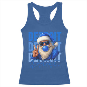 Detroit Football Christmas Racerback Tank Top Santa Retro Lions Fan TS10 Royal Blue Print Your Wear