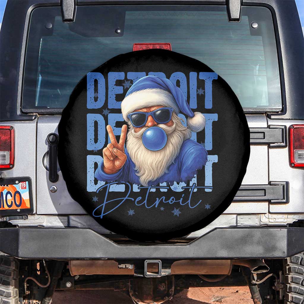 Detroit Football Christmas Spare Tire Cover Santa Retro Lions Fan TS10 No hole Black Print Your Wear