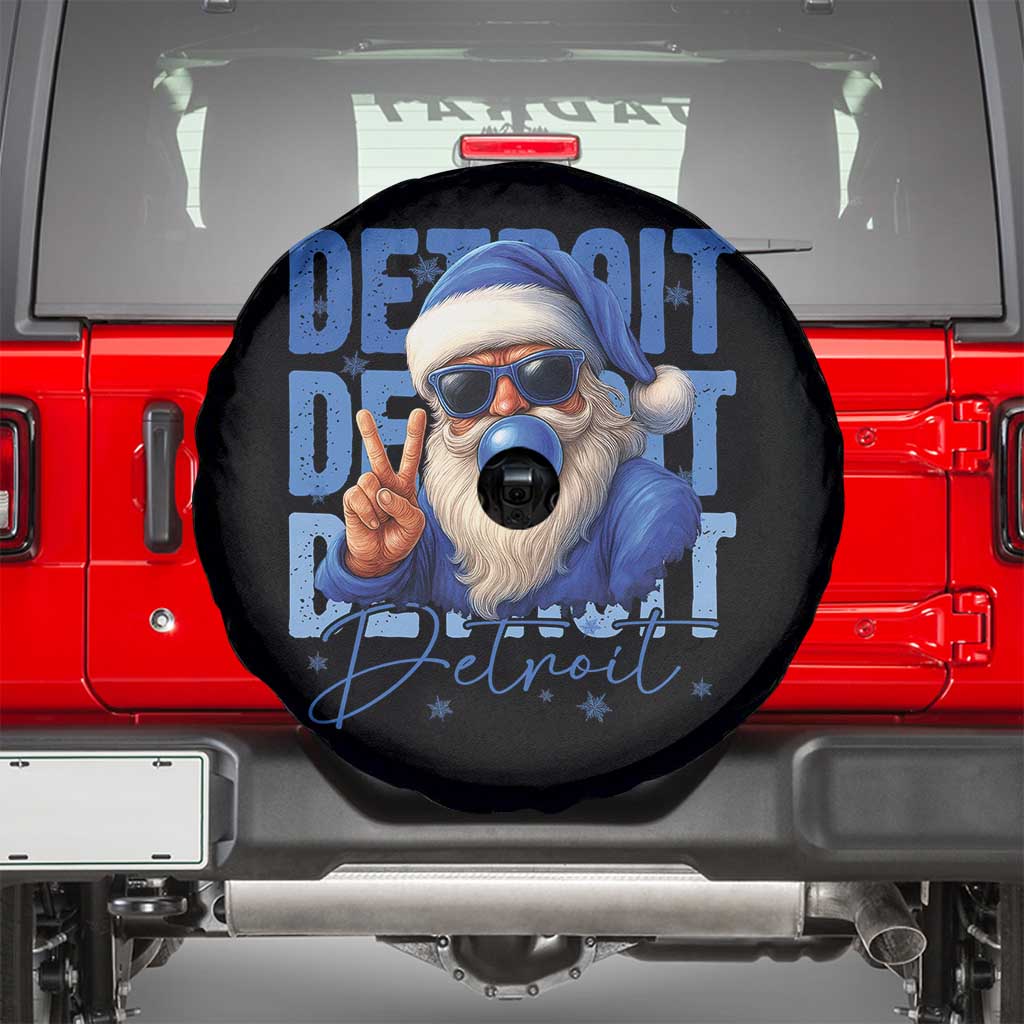 Detroit Football Christmas Spare Tire Cover Santa Retro Lions Fan TS10 Black Print Your Wear