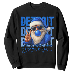 Detroit Football Christmas Sweatshirt Santa Retro Lions Fan TS10 Black Print Your Wear