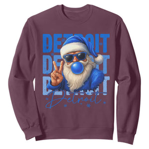 Detroit Football Christmas Sweatshirt Santa Retro Lions Fan TS10 Maroon Print Your Wear