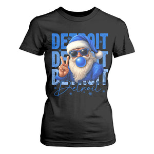 Detroit Football Christmas T Shirt For Women Santa Retro Lions Fan TS10 Black Print Your Wear