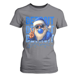 Detroit Football Christmas T Shirt For Women Santa Retro Lions Fan TS10 Charcoal Print Your Wear