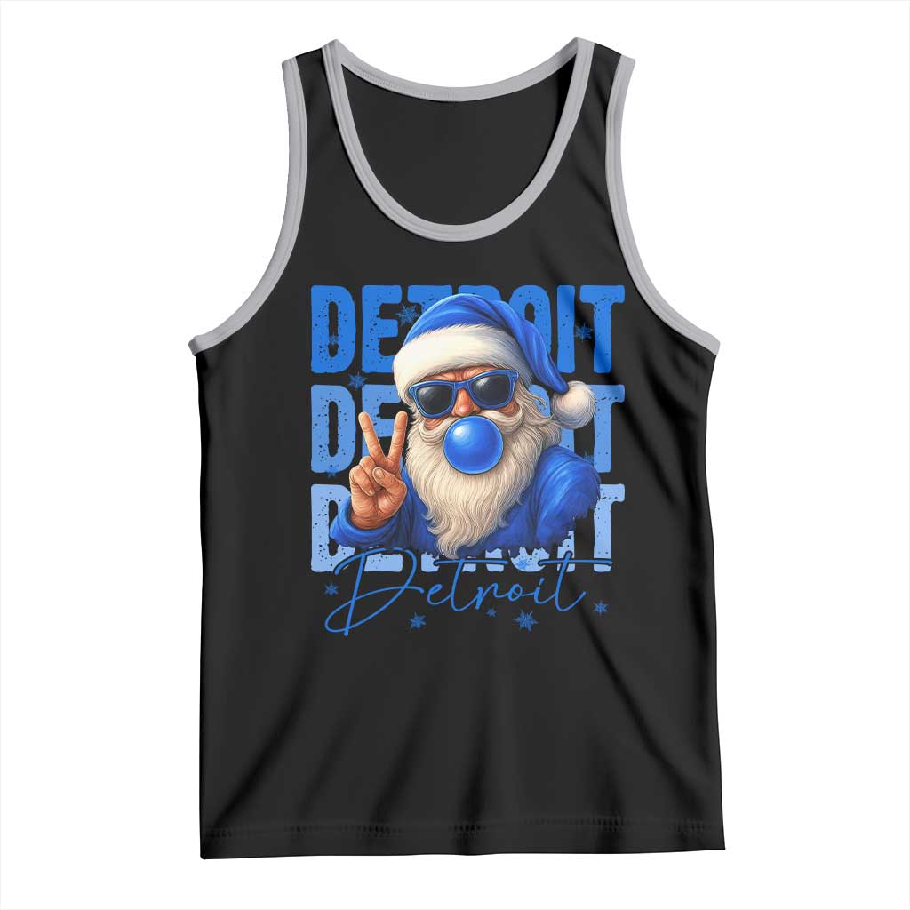 Detroit Football Christmas Tank Top Santa Retro Lions Fan TS10 Black Athletic Heather Print Your Wear