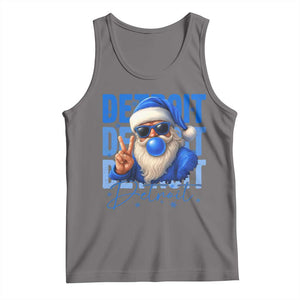 Detroit Football Christmas Tank Top Santa Retro Lions Fan TS10 Deep Heather Print Your Wear