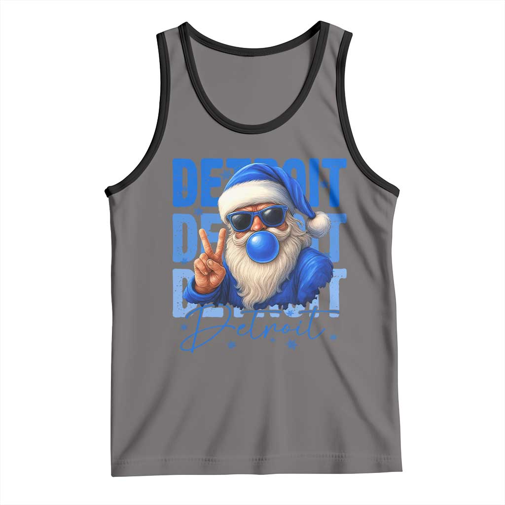 Detroit Football Christmas Tank Top Santa Retro Lions Fan TS10 Deep Heather Black Print Your Wear