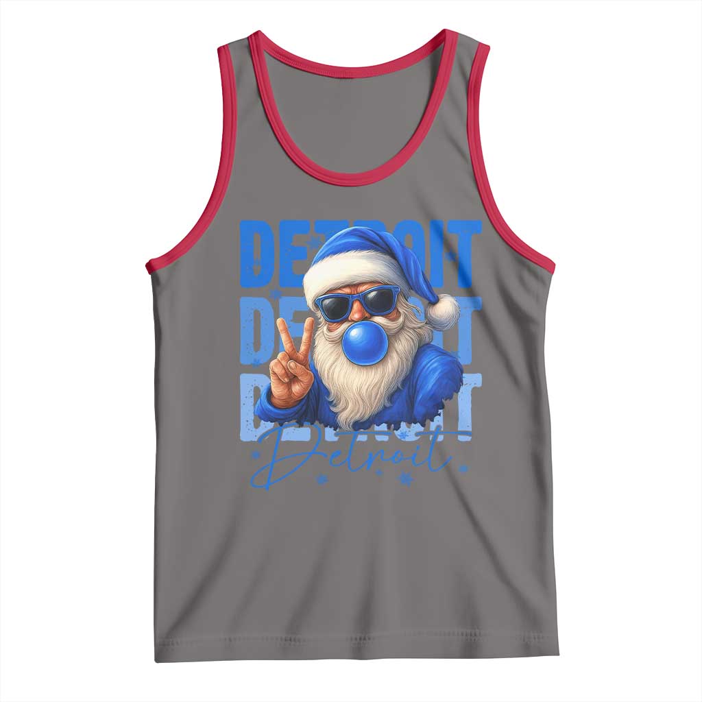Detroit Football Christmas Tank Top Santa Retro Lions Fan TS10 Deep Heather Red Print Your Wear