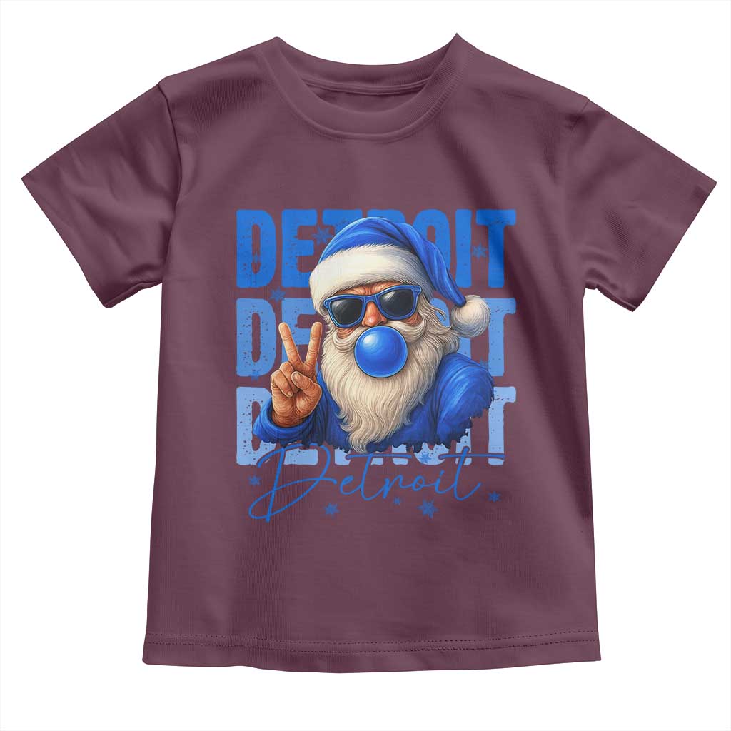 Detroit Football Christmas Toddler T Shirt Santa Retro Lions Fan TS10 Maroon Print Your Wear