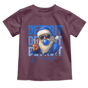 Detroit Football Christmas Toddler T Shirt Santa Retro Lions Fan TS10 Maroon Print Your Wear