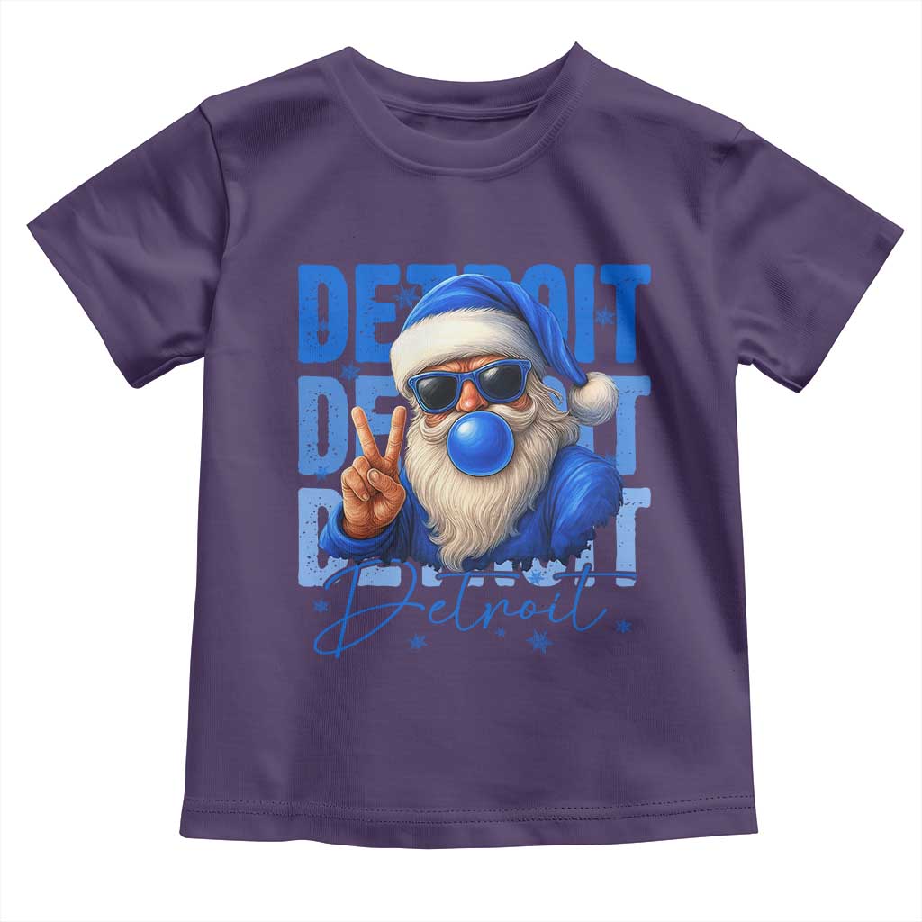 Detroit Football Christmas Toddler T Shirt Santa Retro Lions Fan TS10 Purple Print Your Wear