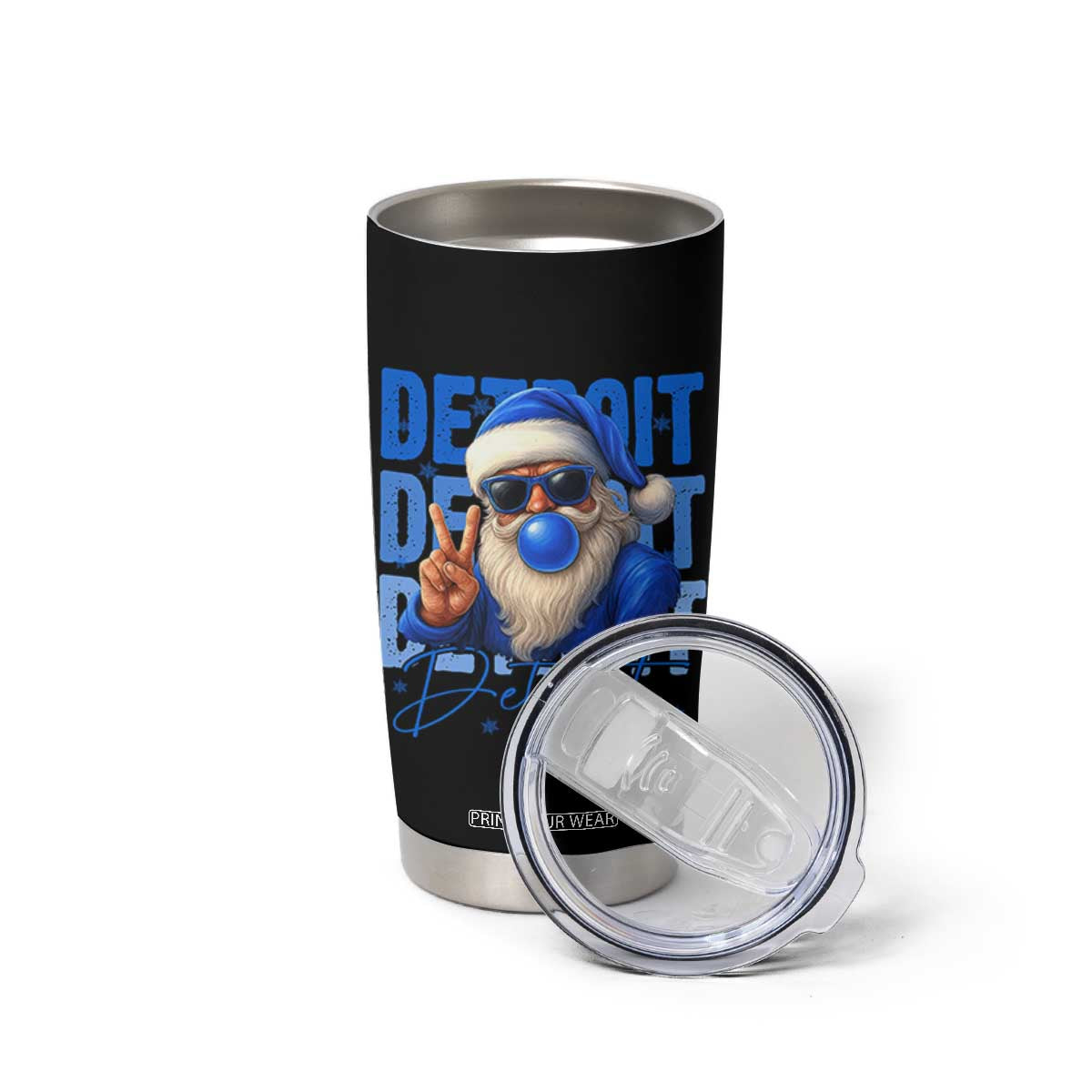 Detroit Football Christmas Tumbler Cup Santa Retro Lions Fan TS10 Print Your Wear