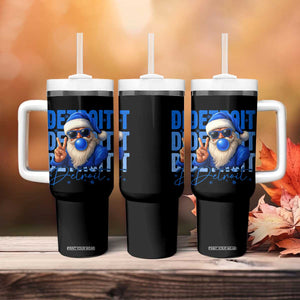 Detroit Football Christmas Tumbler With Handle Santa Retro Lions Fan TS10 Print Your Wear