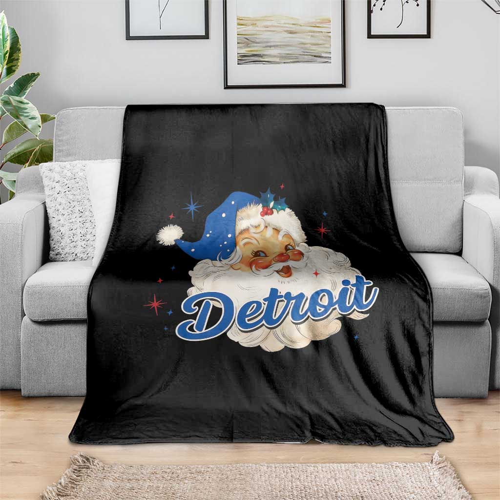 Christmas Detroit Football Throw Blanket Vintage Santa Lions Fan TS10 Print Your Wear